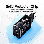 Мережевий зарядний пристрій на 3 USB BASEUS 17W Compact Charger (чорний), фото 6