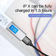 Короткий кабель для зарядки 3в1 BASEUS 3.5A Primary Colors MicroUSB+Lightning+Type-C (чорний) 30cм, фото 7