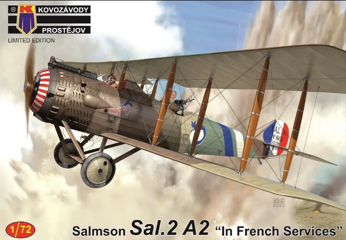 Пластикова модель 1/72 Kovozavody Prostejov 0333 француський літак-біплан Salmson Sal.2A2 "In French Services"