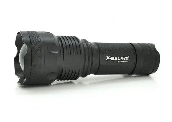 Ліхтарик X-Balog BL-P09-P50 ручний алюмінієвий zoom + 18650 + microUSB