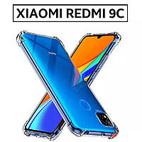 Силиконовый прозрачный чехол для Xiaomi Redmi 9C усиленные углы