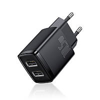Сетевое зарядное устройство на 2 USB Baseus 10.5W 2A Compact Charger (черный)