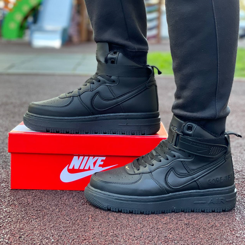 Мужские высокие кроссовки Nike Air Force Gore Tex Black Найк Аир Форс ...