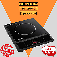 Індукційна плита 2000 Вт на 1 Конфорку Esperanza EKH011 Krakatau 2000W Переносна Настільна Електроплита 2 кВт з Таймером