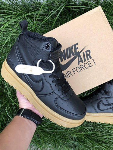 Купить Мужские термо кроссовки Nike Gore Tex Найк Черные с коричневой ...