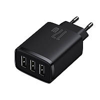 Сетевое зарядное устройство на 3 USB BASEUS 17W Compact Charger (черный)