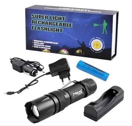 Ліхтарик BL-622-P50 zoom (1,78 кВт) + ЗП 220-12В (4 режими), фото 4