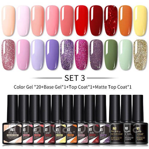 Большой набор гель лаков для маникюра базовых цветных разных. Гель лаки ...