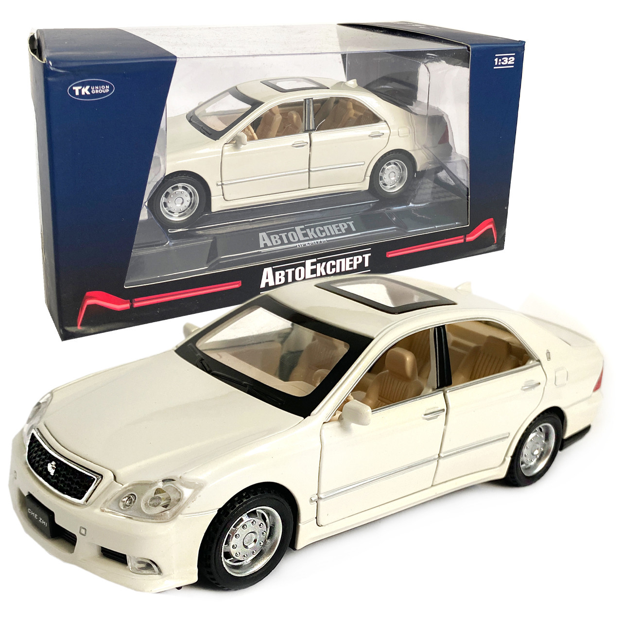 Машинка металева Toyota Royal Crown 2,5 «AutoExpert» Тойота, біла, звук, світ, інерц., відкр. двері, багаж, капот, 16*6*5 см (GT -, фото 1