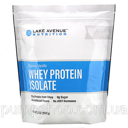 (уцінка термін по 6.24) Сироватковий ізолят Lake Avenue Nutrition Whey Protein Isolate 907 г ( кремова ваніль ), фото 1