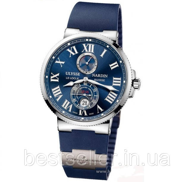 ULYSSE NARDIN LE LOCLE CHRONOMETRE TIME LAPSE COLLECTION 45MM SILVER BLUE. AAA