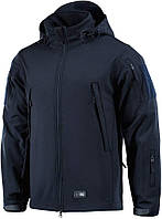M-Tac Тактическая куртка с капюшоном на флисовой подкладке - Водонепроницаемая размер M, цвет Navy Blue