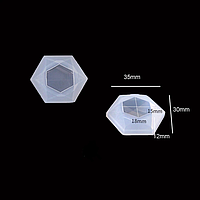 Форма для эпоксидной смолы Finding Молд шестиугольник равносторонний Белый Силикон 35 мм x 30 мм х 12 мм