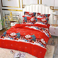 Велюровое постельное белье Евро размера - Дед Мороз