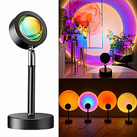 Светодиодная Напольная Лампа Sunset Lamp Проектор с Эффектом Заката Солнца и Радуга от USB (AD18015-4)