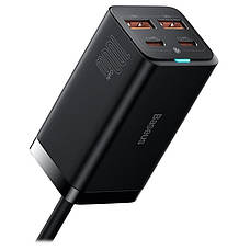 Зарядний пристрій (зарядка) для телефону Baseus GaN 3 Pro 2 х Type-C + 2 х USB Чорний (CCGP000101), фото 4