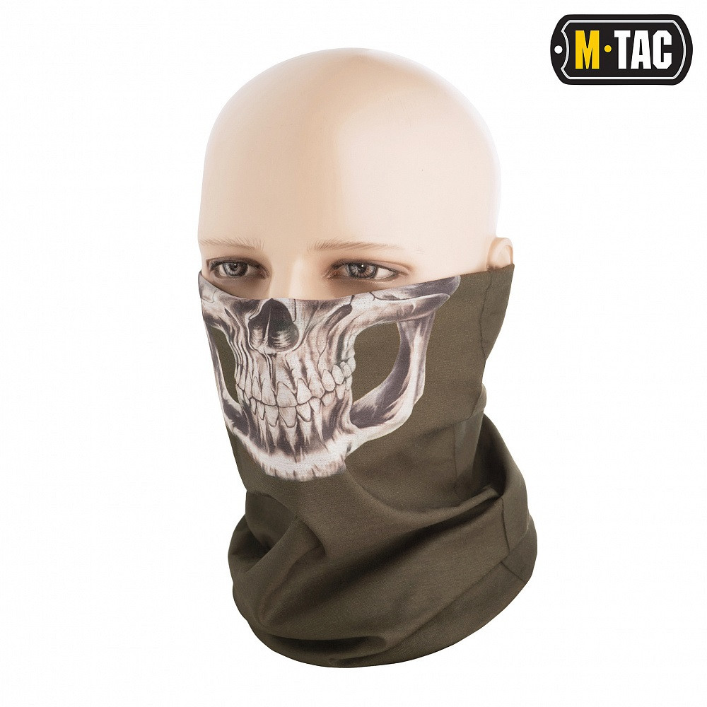 M-TAC ШАРФ-ТРУБА ПОЛЕГШЕННИЙ REAPER SKULL OLIVE