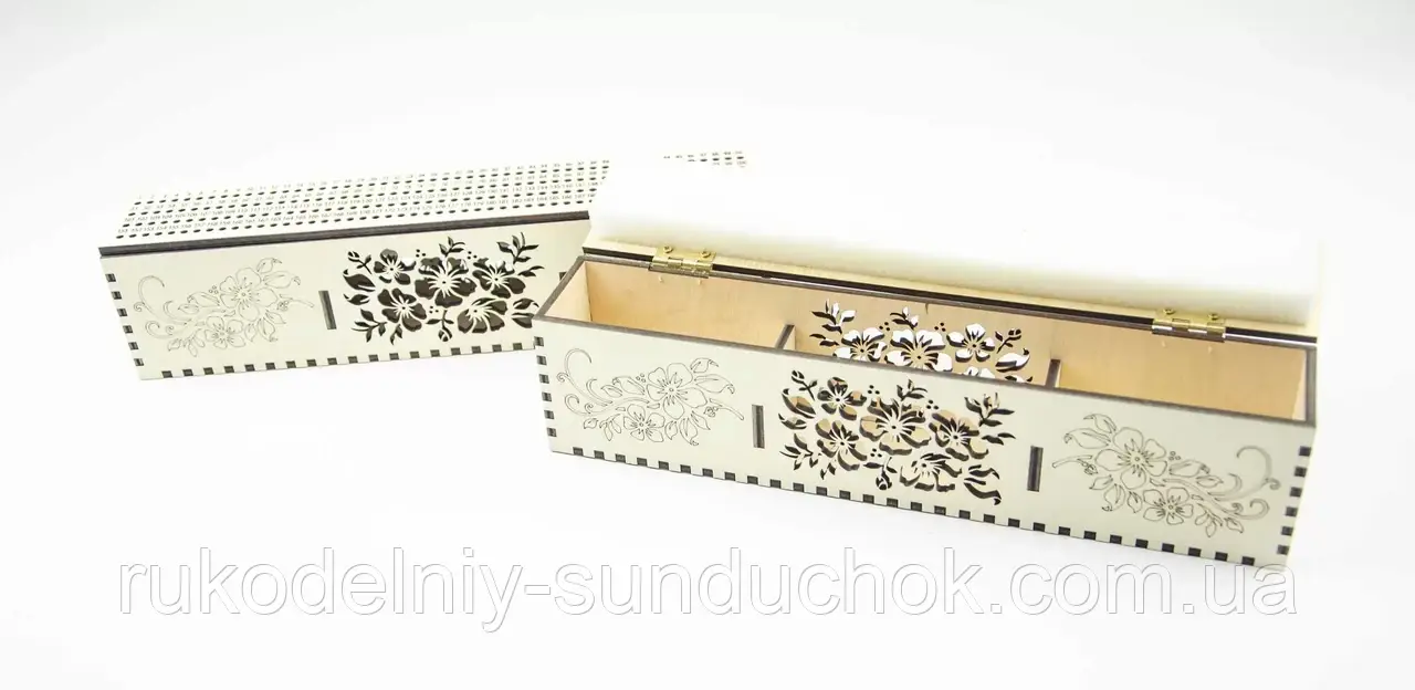 Органайзер для ниток ТМ Embroidery Craft Органайзер-шкатулка під процес (слонова кістка) 200 отворів OG-059, фото 1