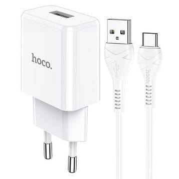 Зарядний пристрій Hoco N9 Special QC3.0 + кабель Type C White