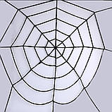 Велика павутина прикол RESTEQ. Моторошне павутиння 3,6м. Декоративне, велюрова павутина, фото 2