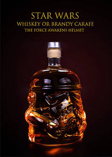 Графін для алкоголю RESTEQ у формі шолома штурмовика із Зоряних Війн, графін Star Wars, графін для віскі, для горілки