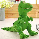Динозавр RESTEQ зеленого кольору 70 см. М`яка іграшка Тиранозавр, фото 2