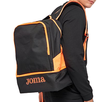 Рюкзак спортивный Joma Estadio III 23,8 л с отделением для обуви черно-оранжевый (400234.120)