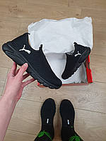 Жіночі мокасини пром чорні з білим Puma Black White. Легкі кросівки літні Пума. Літнє взуття