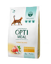 Корм сухий для дорослих котів OPTI MEAL курка 4 кг