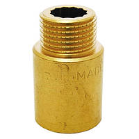 Удлинитель латунный Ø1/2" x 10 мм ВН FP Pattaroni F194R008