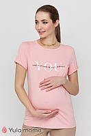 Комфортна рожева футболка з секретом для годування для вагітних та годуючих Donna (S) NR-21.021