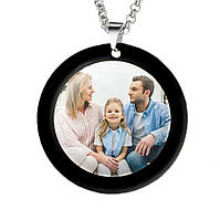 Підвіска в машину в цвіті з Вашою кольоровою фотографією двобічна металева з гумовим обідком