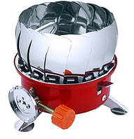 Туристичний портативний газовий пальник К-203 з вітрозахистом і п'єзопідпалом