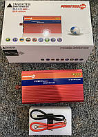 Перетворювач інвертор напруги  12V-220 V/4000W/USB Powerone SSB-4000W (Вольтметр/штекер 12V/провід під болт)