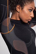 Термобілизна (верх) жіночий реглан Spaio EXTREME-PRO чорний-помаранчевий, фото 2