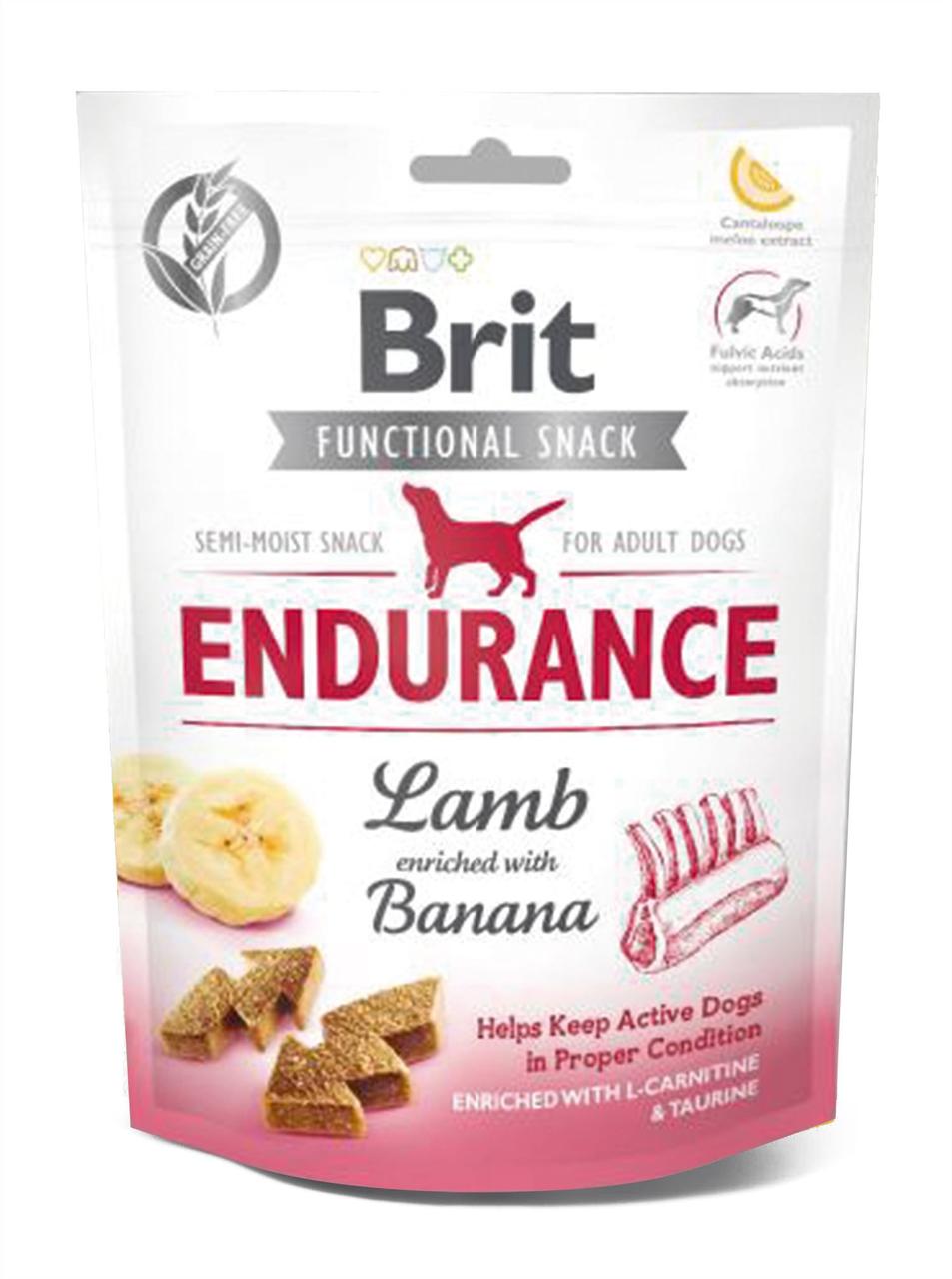 Функціональні ласощі Brit Care Endurance для собак з ягням та бананом 150г арт.111424