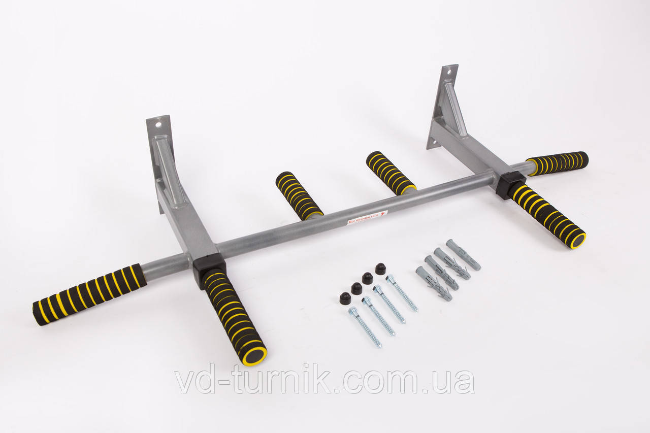 Турнік настінний посилений металевий 3в1 мультихоп Н12 + анкера, фото 1