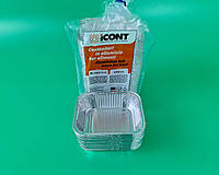 Контейнер из пищевой алюминиевой фольги прямоугольный 240мл R15G 100шт в упаковки (1 пачка)