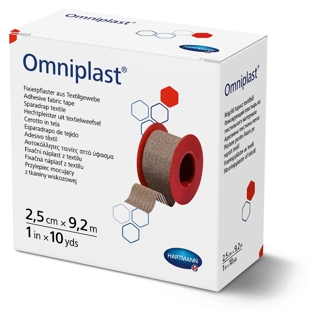 Пластир фіксуючий Omniplast 2,5 см х 9,2 м текстильний, фото 1