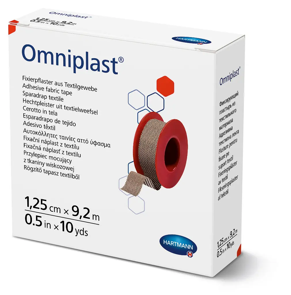 Пластир фіксуючий Omniplast 1,25 см х 9,2 м текстильний, фото 1