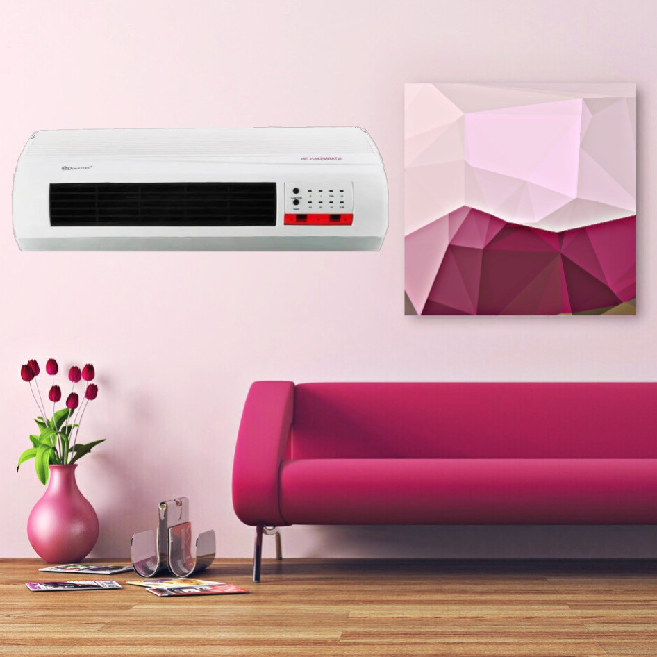 Тепловентилятор електричний Domotec MS-5961 настінний дуйчик нагрівач для дому (дуйка) LED-індикація