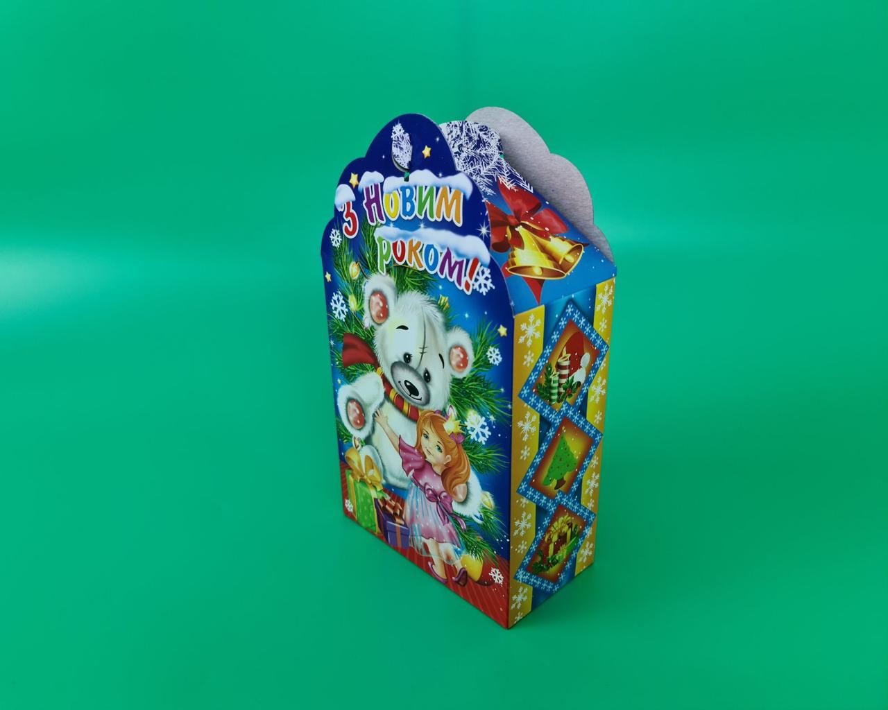 Новорічна коробка для цукерок No223 (700 г) Миша та маша (25 шт.)