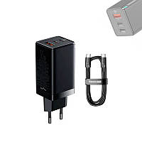 Мережевий зарядний пристрій USB 2xType-C QC4.0 PD3.0 65Вт Baseus GaN3 Pro