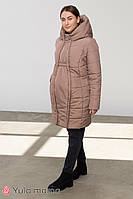 Стильное зимнее пальто для беременных со вставкой для животика EYLA капучино 50