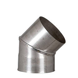 Відвід (коліно) димохідне 45° з нержавіючої сталі Ø100-500 (AISI-304)