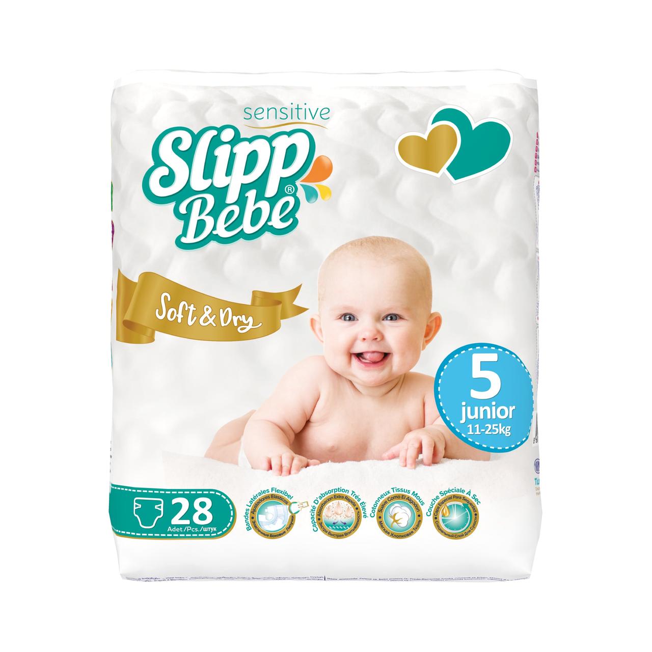 Подгузники Slipp Bebe Junior 5 11-25 кг 28 шт (ID#1690655063), цена ...