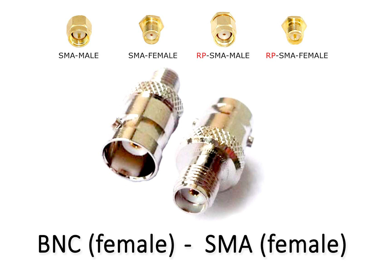 Перехідник гніздо BNC female — гніздо SMA female jack