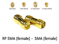 Переходник RP SMA female (папа) - SMA female (мама)