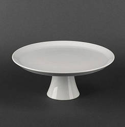 Блюдо для торта на ніжці біле порцелянове Lubiana 26 см 1851