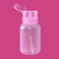 Пластиковый флакон с дозатором-помпой (розовая крышка), 200 мл